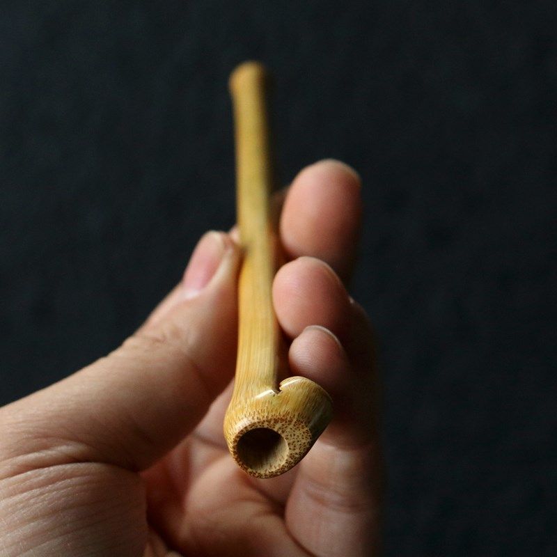 精品纯手工精磨天然老竹枝小烟嘴竹制烟具过滤咬嘴竹制烟具长烟杆