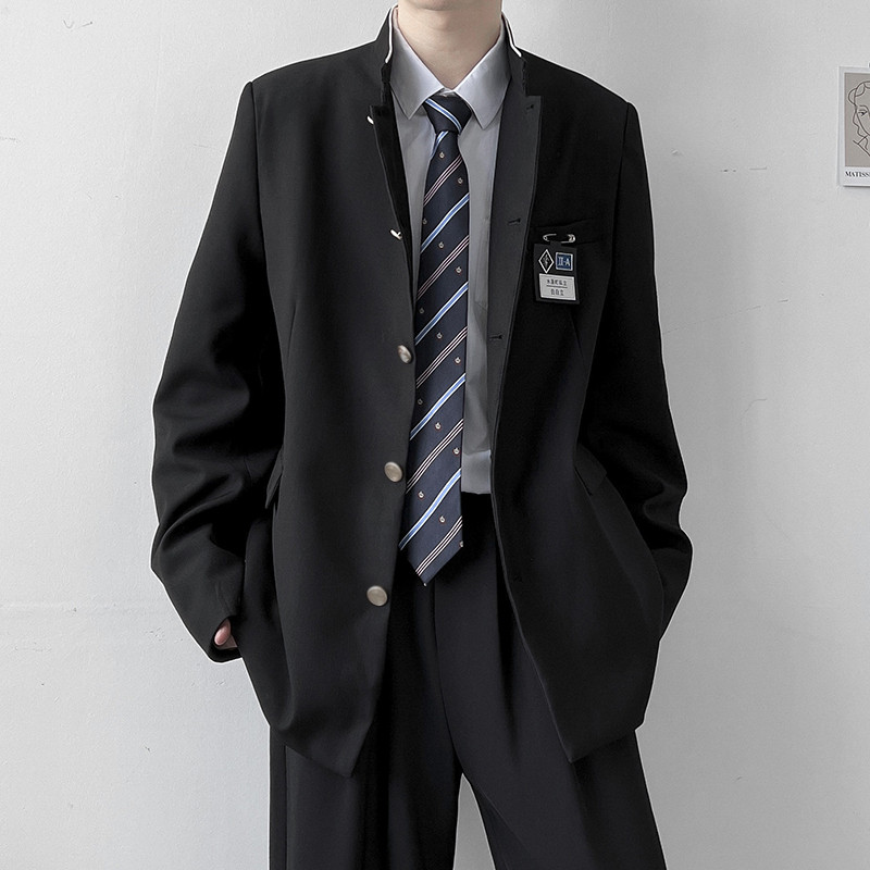 DK制服一套装热血高校校服中山装小西服男女学院风百搭jk班服外套