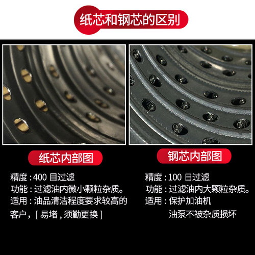 加油机柴油过滤器 油泵过滤网汽油杂质过滤器 钢芯纸芯过滤芯总成