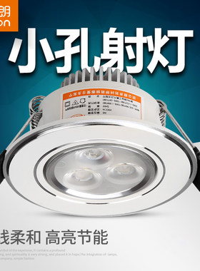 爱德朗led射灯背景墙鞋柜酒柜4.5/5.5公分2寸3w超亮小孔灯牛眼灯