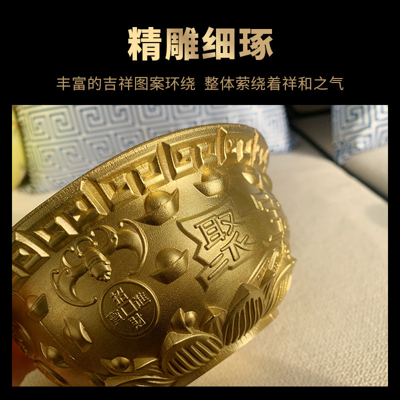 祥云阁纯铜聚宝盆摆件铜盆客厅店铺装饰工艺品开业礼品
