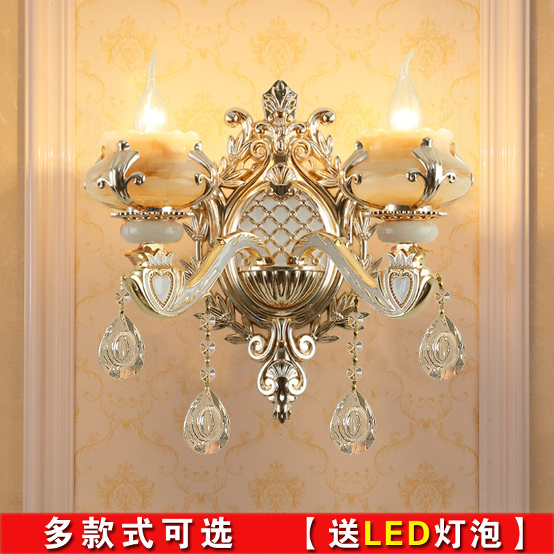 古铜色欧式壁灯客厅电视背景墙壁灯卧室床头LED壁灯过道走廊壁灯