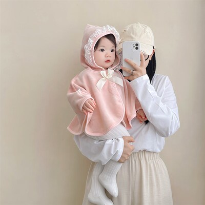 婴儿斗篷外出防风春秋外套女宝宝披肩公主加绒冬季披风婴幼儿秋冬