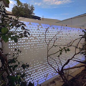 庭院景观墙 星空背景墙铝艺庭院屏风隔断 室外造景灯光氛围感灯箱