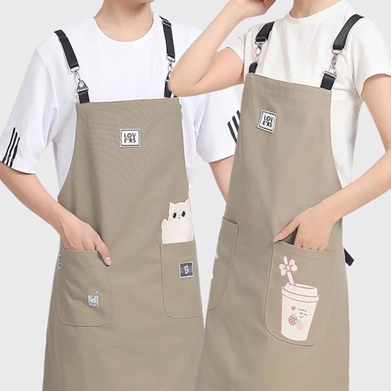 围裙女厨房家用防油防污透气2024新款大人长袖反穿衣外穿带袖罩衣