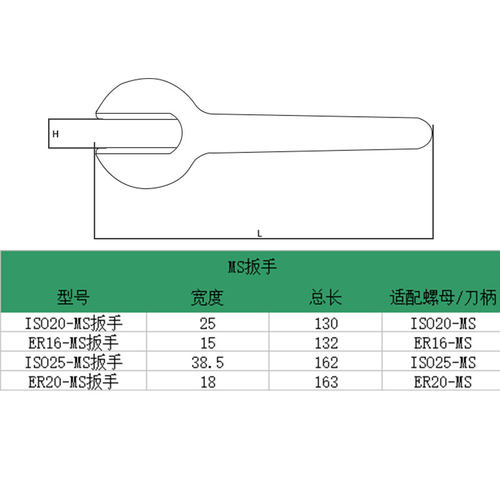 ER11MS扳手MS螺母扳手ER16MS ISO20MS ISO25MS ER20MS手动扳手