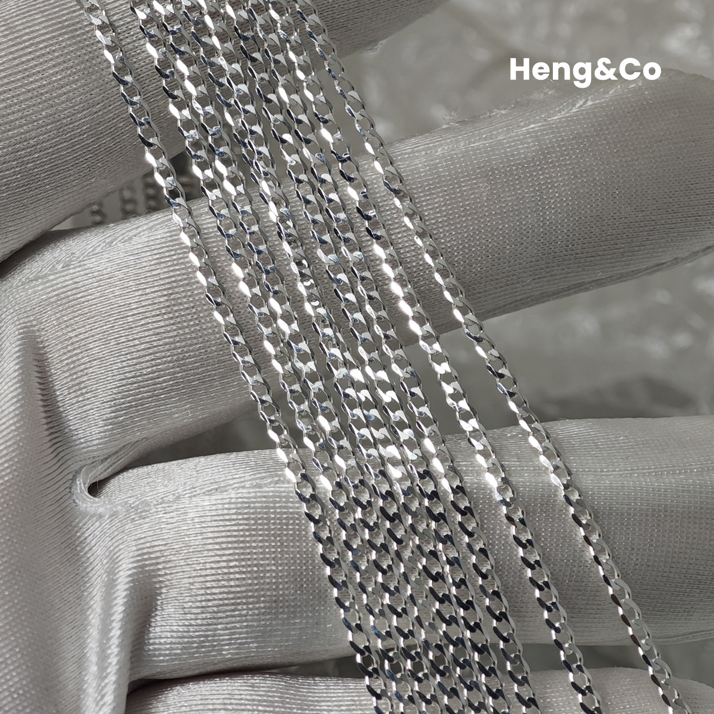 Heng&Co/S925银六角亮面古巴项链