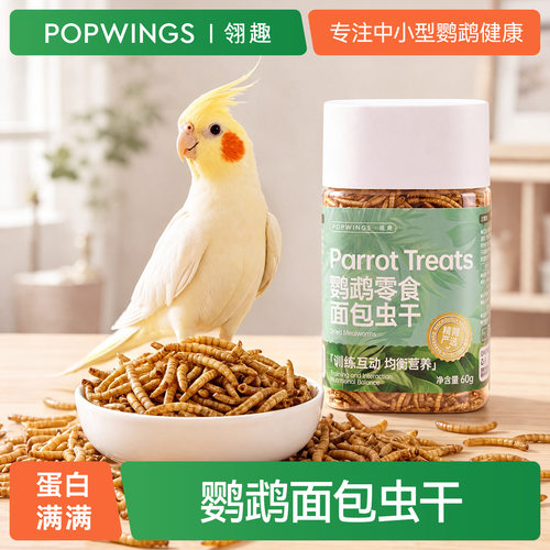 翎趣鹦鹉面包虫干奖励零食