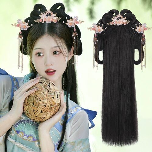 汉服假发一体式发箍全套头饰古风假发盘发发髻造型古装垫发发包