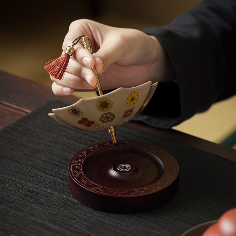 创意雨伞茶漏陶瓷茶滤茶叶分离过滤网滤茶器泡茶神器桌面茶台摆件