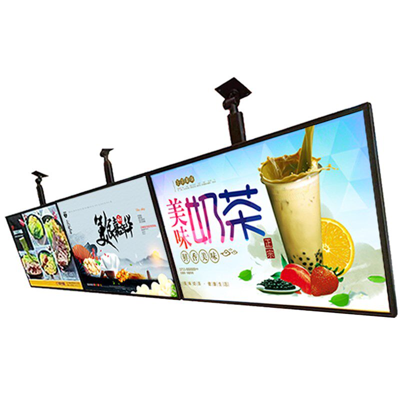 高清超薄电视灯箱广告牌挂墙式悬挂磁吸奶茶店菜单价目表点餐牌