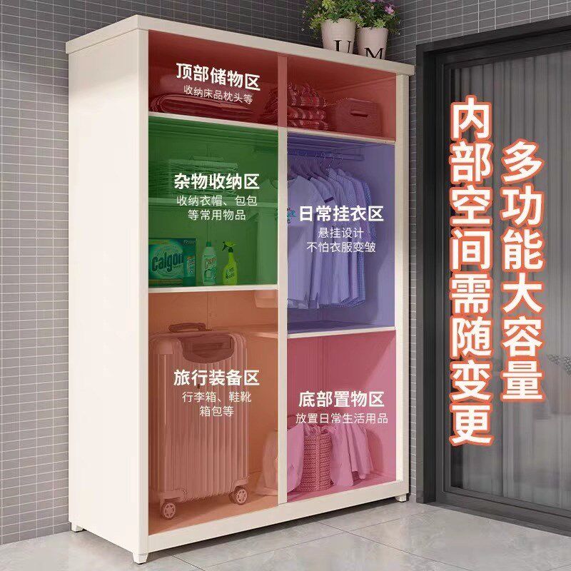 户外庭院工具储藏柜阳台储物柜防晒家用铁皮衣柜推拉门杂物置物柜