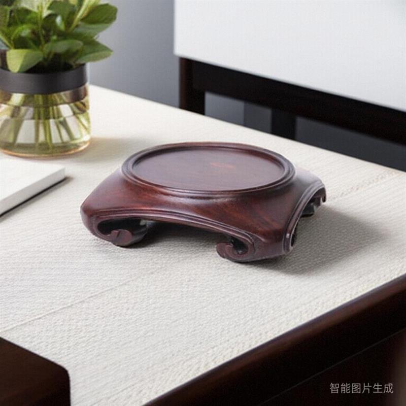 红酸枝整料花瓶摆件工艺品瓷器玉器木雕底座实木紫砂壶茶盏底托
