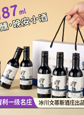 智利一级名庄原瓶进口小支红酒迷你葡萄酒米其林餐厅精选干红