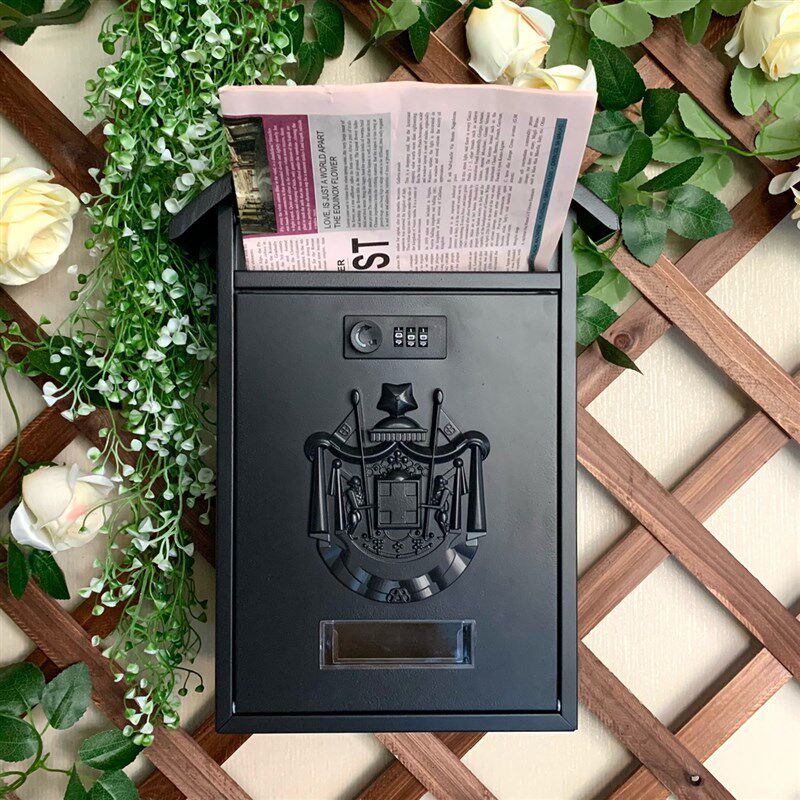 铁艺铝制密码锁小信箱壁挂铁皮意见箱邮筒家居室外复古创意装饰