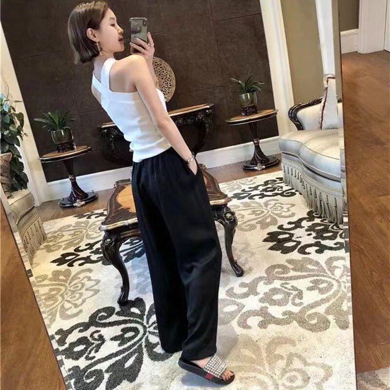 交叉挂脖针织小背心外穿夏款紧身显瘦美背吊带设计感无袖上衣女潮
