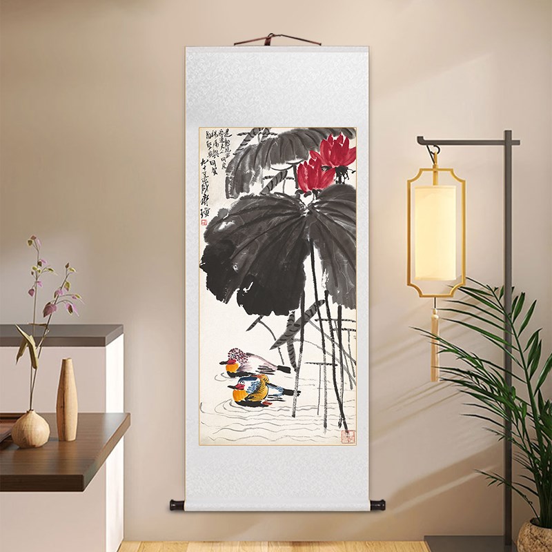 名家齐白石葫芦图福寿安康挂画中式客厅装饰画办公室书房茶室壁画