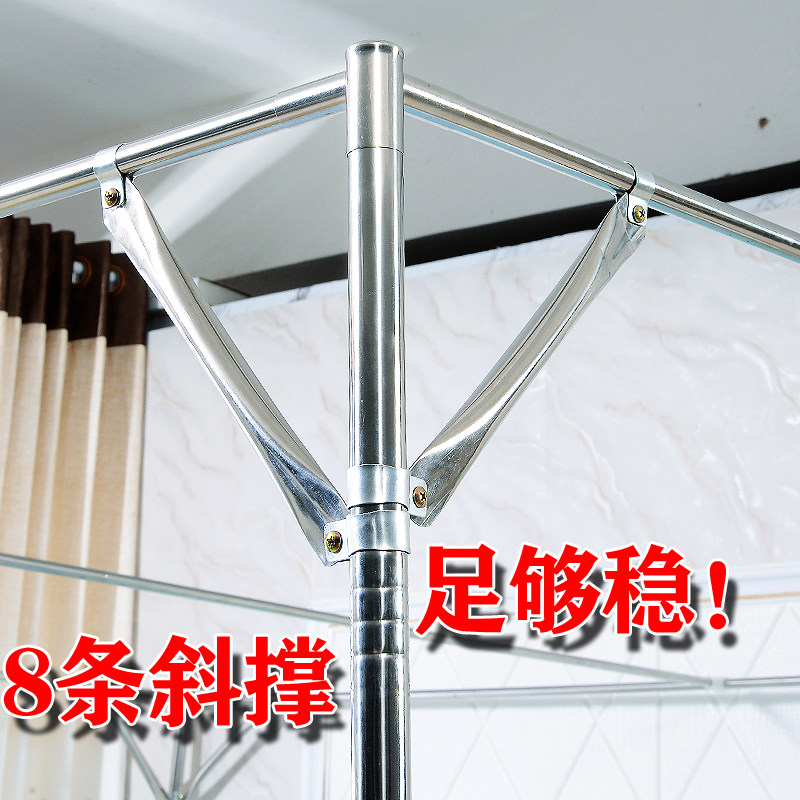 蚊帐支架单架子加厚加粗全不锈钢蚊帐架杆子宫廷四柱支架1.5/1.8m