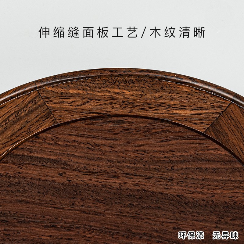 黑檀木可旋转花瓶底座圆形佛像盆栽石头酒瓶葫芦工艺品摆件木托架