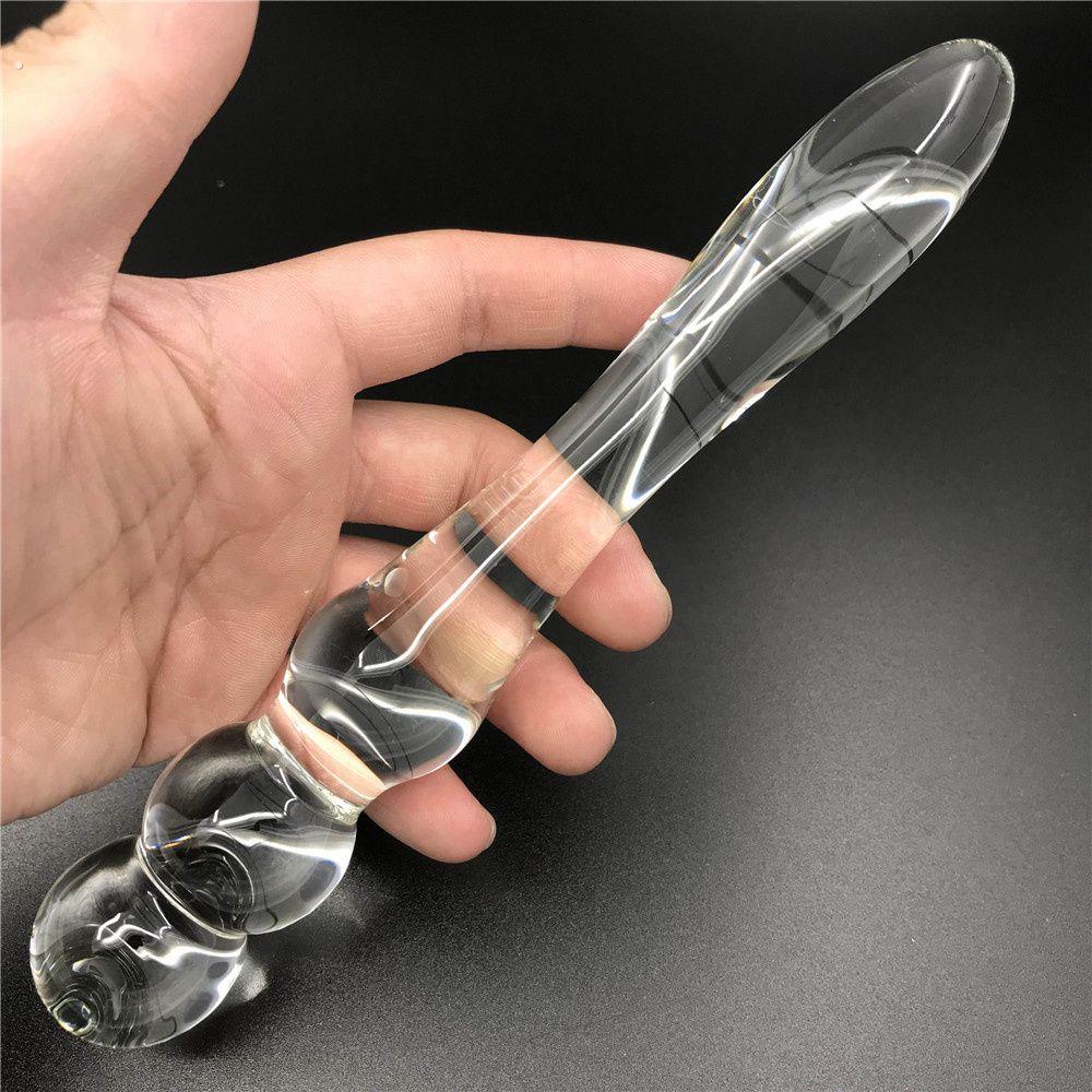 高硼硅实心不规则玻璃棒圆头粗按摩透明光滑圆润易清洗坚固不易碎