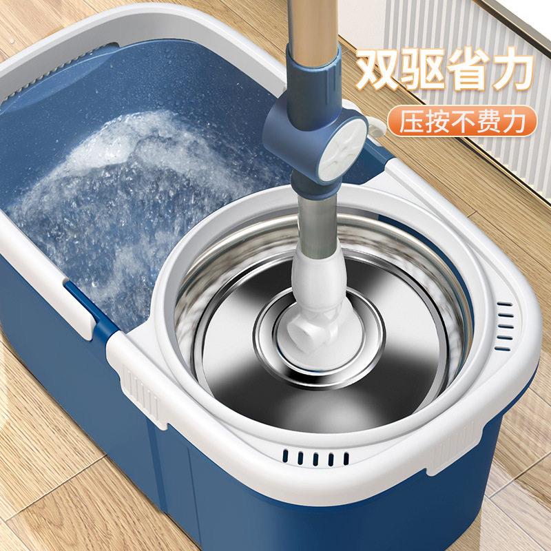 旋转拖把拖把杆家用通用加粗不锈钢墩布杆拖布头替换拖把懒人神器
