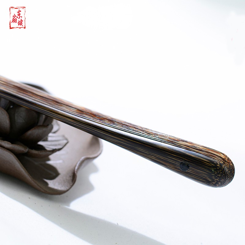 95寸16/18方棕竹全芯大茄头折扇观音竹文玩扇苏工中国风扇子全棕