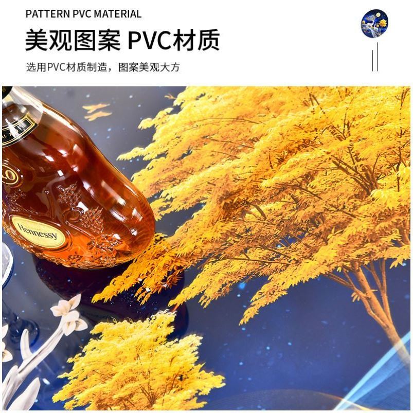 定做圆形钢化玻璃桌面家用餐桌茶几台面酒店饭店贴花圆桌台面玻璃