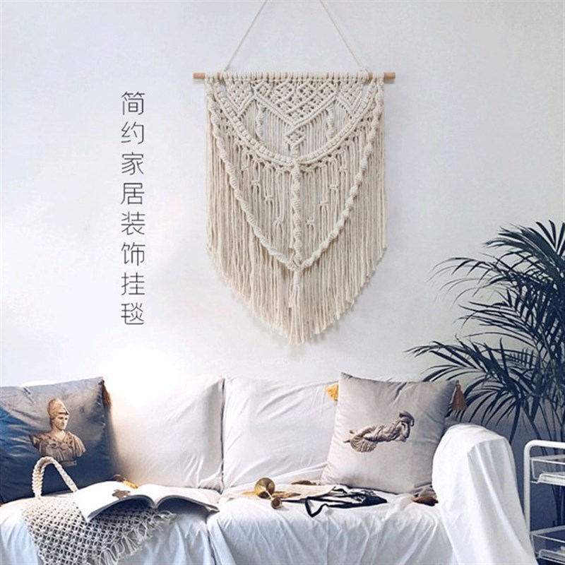 奔放.北欧简约家居装饰挂毯 手工编织影楼背景装饰民宿样板房壁饰