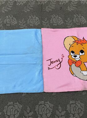 纯手工十字绣成品抱枕对枕猫和老鼠送礼祝福3d沙发汽车抱枕包邮