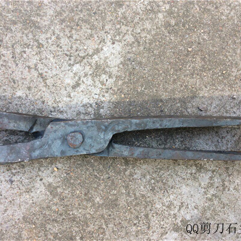 铁钳子加长加重 夹铝锭坩埚铁板铁件 椭圆口扁头钳尖嘴钳子 1米