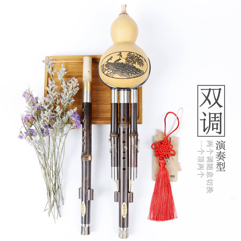 专业演奏型可变调紫竹双调葫芦丝 降B+C调 G+F调云南筚郎乐器专卖
