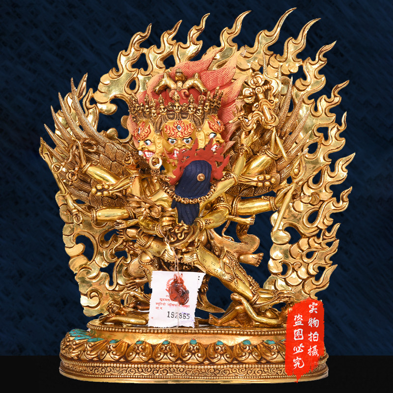 马头明王佛像护发纯铜10寸15寸鎏金供奉西藏藏传铜佛像桌面摆件
