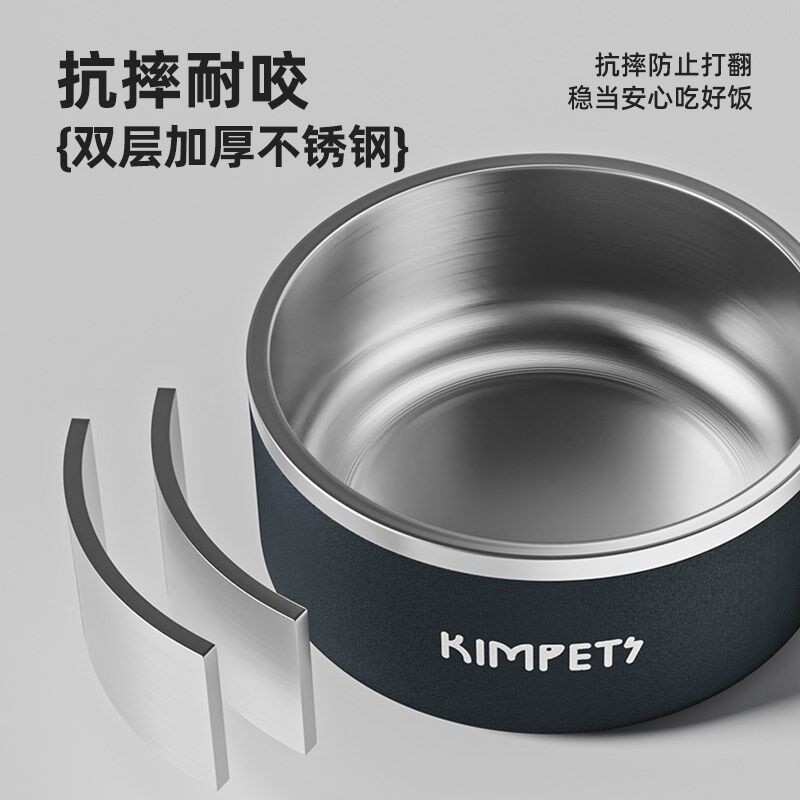 狗盆狗碗不锈钢狗食盆防打翻狗水碗狗粮饭碗猫食盆猫咪饭碗宠物碗