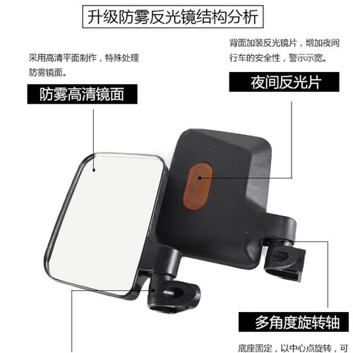 电动三轮车后视镜封闭电动车篷车倒车镜反光镜大视野高清晰后视镜