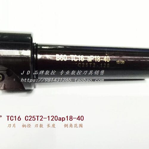 60度加工中心数控直柄倒角刀杆B60 TC16 C25T2-120ap18-40