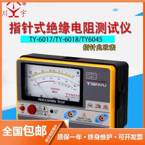南京天宇电子兆欧表TY6018 TY6017 TY6045绝缘电阻表测试电压