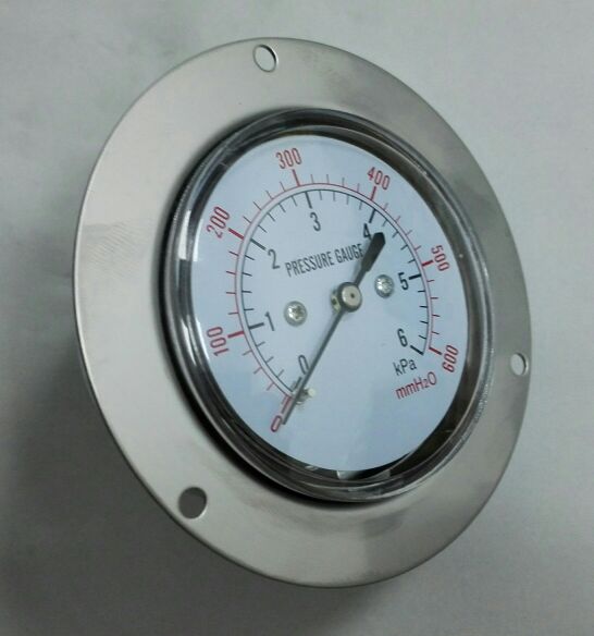 6kpa 轴向膜盒压力表 背后外壳65mm 前三孔边罩直径92mm m14X1.5