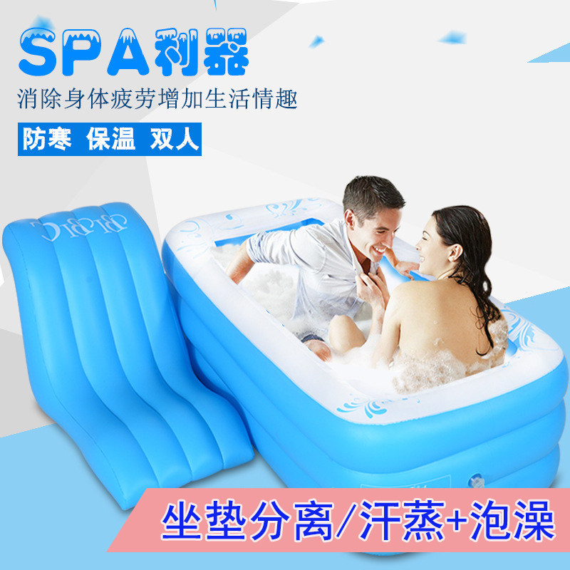 家用桑拿浴箱浴缸泡澡浴盆躺式汗蒸房全身熏蒸发汗排毒充气可折叠