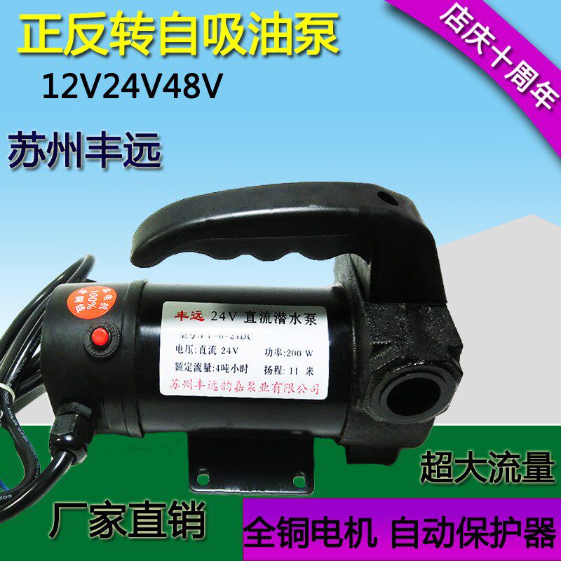 丰远直流油泵自助加油泵12v24v48v 自吸泵电瓶车抽油机超大流量