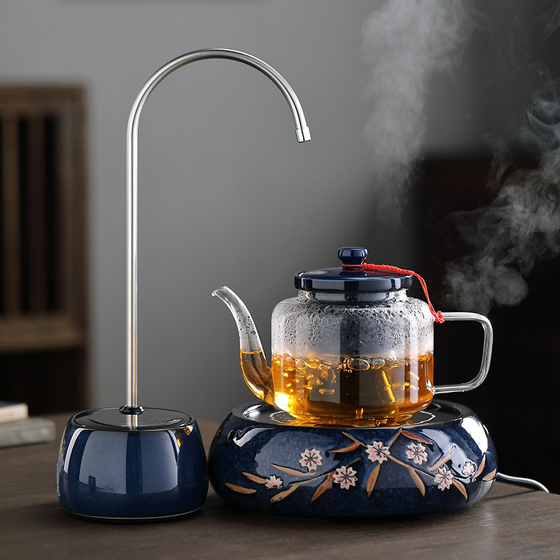 茶大师樱季陶瓷电陶炉煮茶器抽水器整套 家用高端茶炉无辐射静音