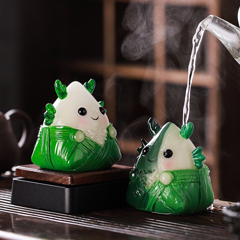 创意变色粽子茶宠摆件精品可养茶玩茶桌装饰品粽有好运端午节礼品