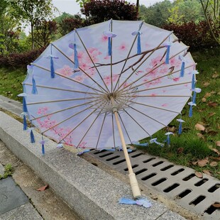 古风汉服流苏伞舞蹈演出伞拍照道具伞跳舞绸布伞工艺古典油纸伞