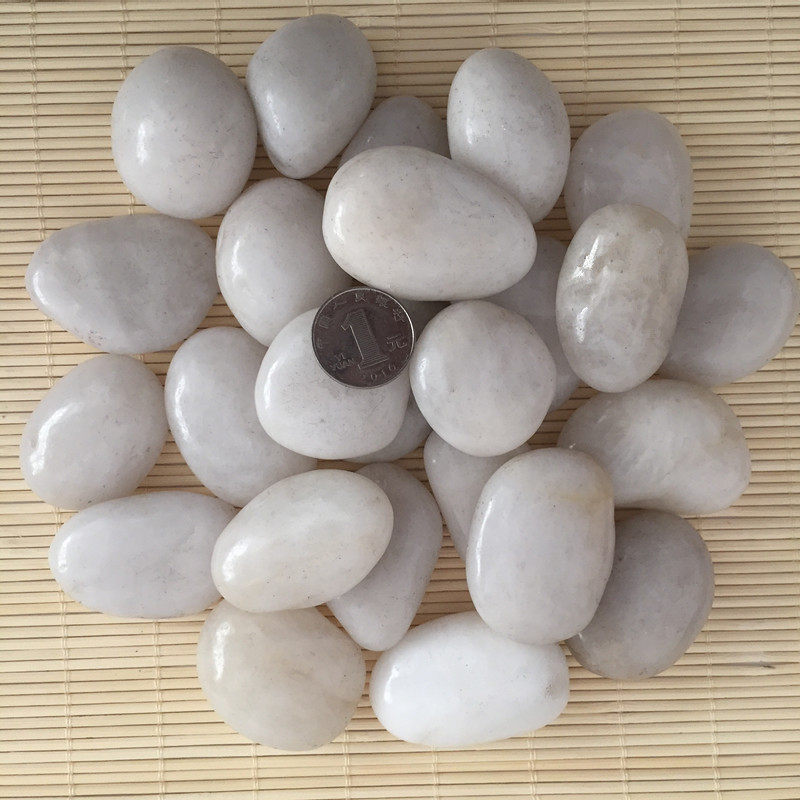 纯天然鹅卵石雨花石纯白色花盆栽鱼缸石子黑园艺铺地装饰园林石头