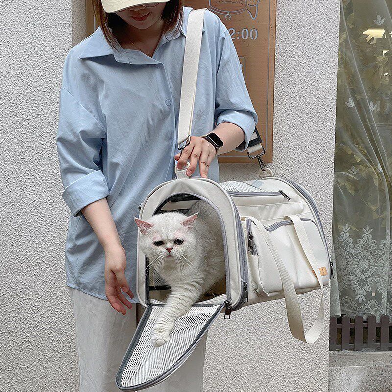 猫包外出便携手提式冬天保暖猫咪出行大容量猫袋斜挎携带宠物背包