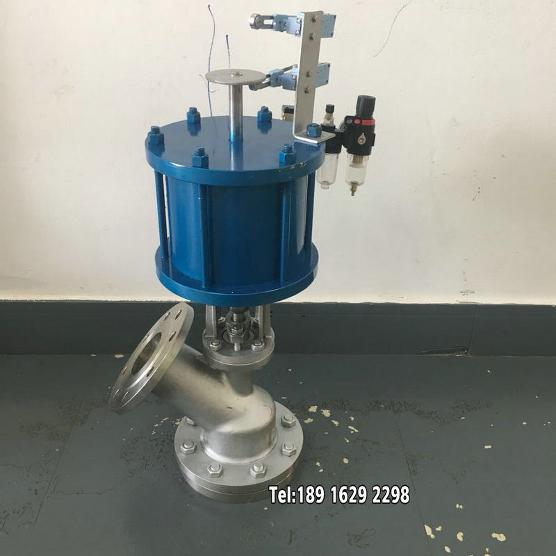 气动放料阀DN100不锈钢上下展式Y型耐酸碱罐底反应釜底阀FJ641F