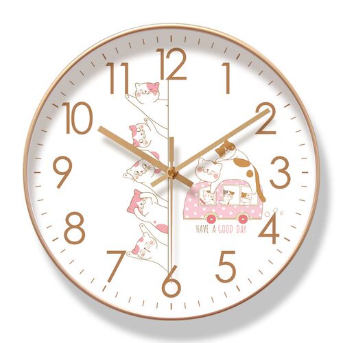 易普拉6207简约清新挂钟客厅钟表时尚新北欧时钟静音扫秒石英钟
