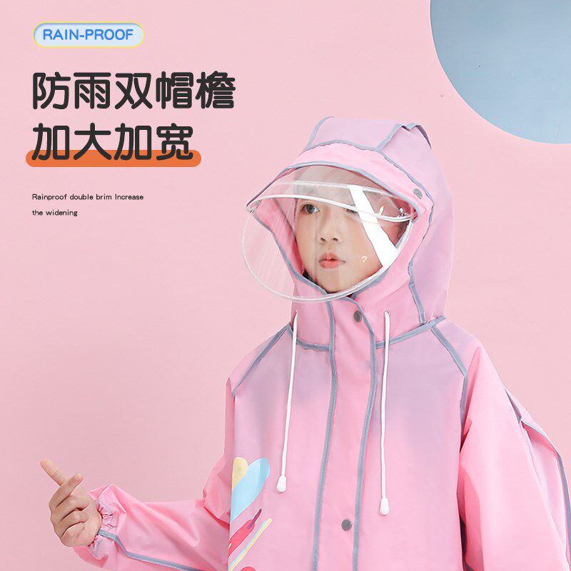 儿童雨衣女童小学生上学专用带书包位2025新款全身防暴雨雨披女孩