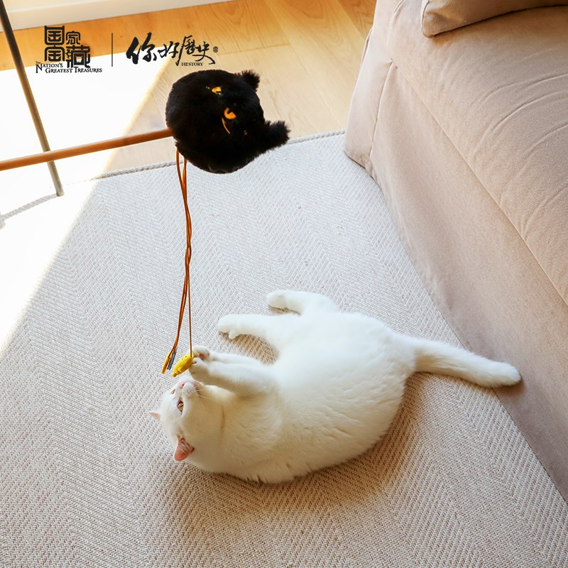 国家宝藏x你好历史 富贵狸猫逗猫棒带铃铛猫咪解闷玩具宠物用品