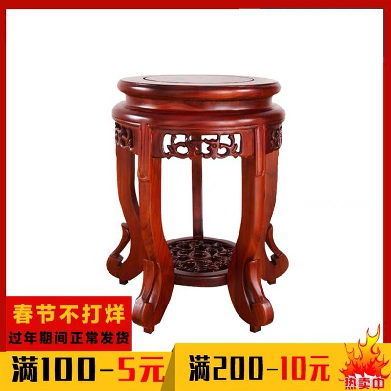 古典实木仿古圆凳餐桌板凳家用跳舞木凳子中式小木凳古筝花盆底座