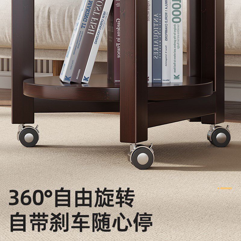 可移动小推车茶几客厅圆桌沙发侧边几床头迷你置物架家用角几茶台